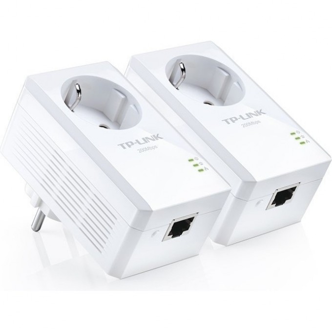 Комплект адаптеров TP-LINK POWERLINE AV200 со встроенной электророзеткой TL-PA2010PKIT Комплект адаптеров TP-LINK POWERLINE AV200 со встроенной электророзеткой TL-PA2010PKIT