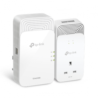 Комплект гигабитных Powerline-адаптеров TP-LINK PGW2440 KIT G.HN2400 с AX1800 Wi-Fi 6 Комплект гигабитных Powerline-адаптеров TP-LINK PGW2440 KIT G.HN2400 с AX1800 Wi-Fi 6
